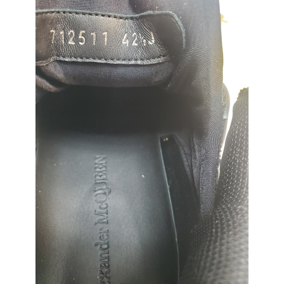 Alexander Mcqueen Mens Shoes Joey Leather Sneakers Black Yellow Green - Picture 6 of 10